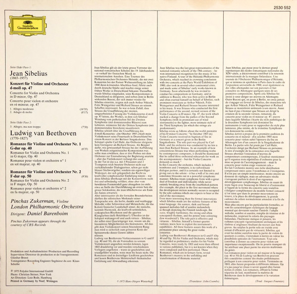 Violinkonzert = Violin Concerto / Violinromanzen = Romances For Violin