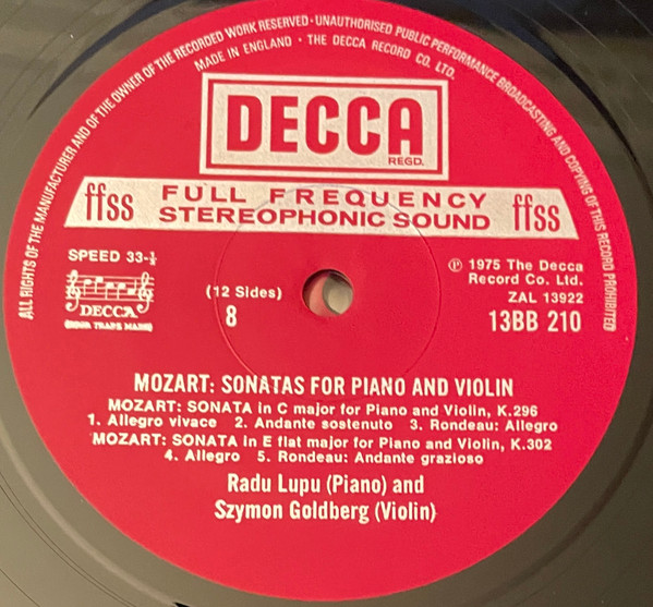 Sonatas For Piano And Violin
