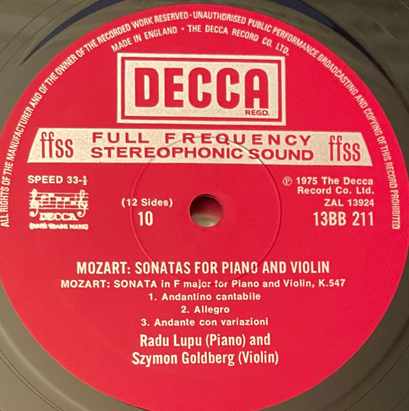 Sonatas For Piano And Violin