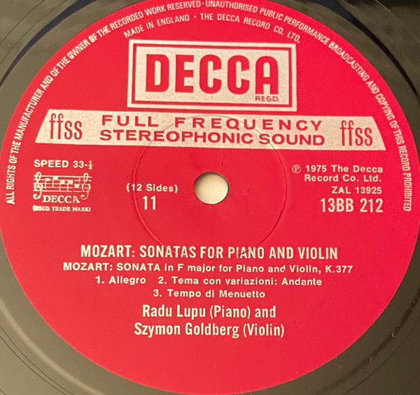 Sonatas For Piano And Violin