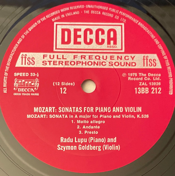 Sonatas For Piano And Violin