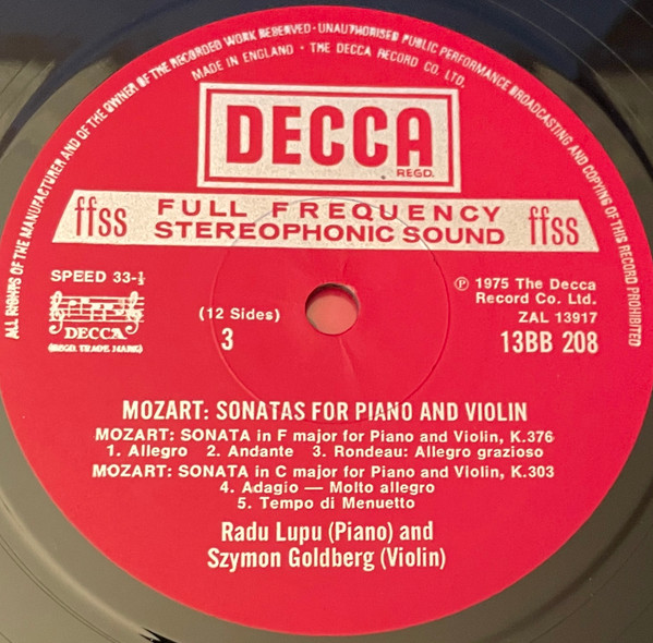 Sonatas For Piano And Violin