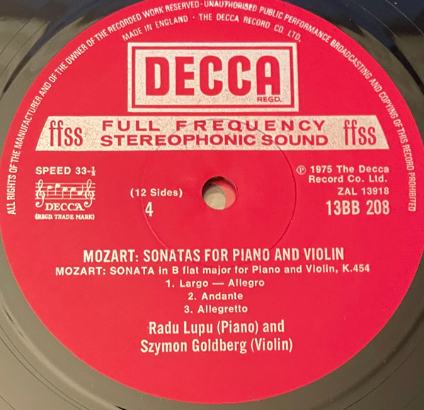 Sonatas For Piano And Violin