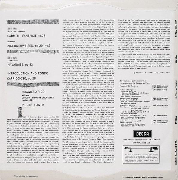 Carmen Fantaisie / Zigeunerweisen / Havanaise / Introduction & Rondo Capriccioso