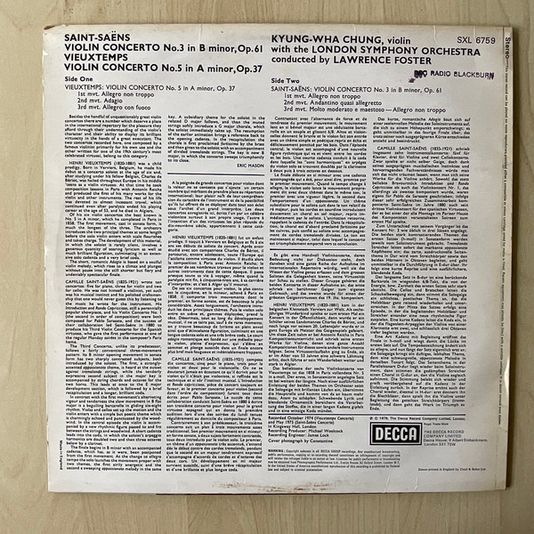 Saint-Sa&euml;ns Violin Concerto No.3, Vieuxtemps Violin Concerto No.5