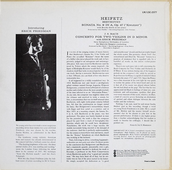 "Kreutzer" Sonata / Concerto For Two Violins