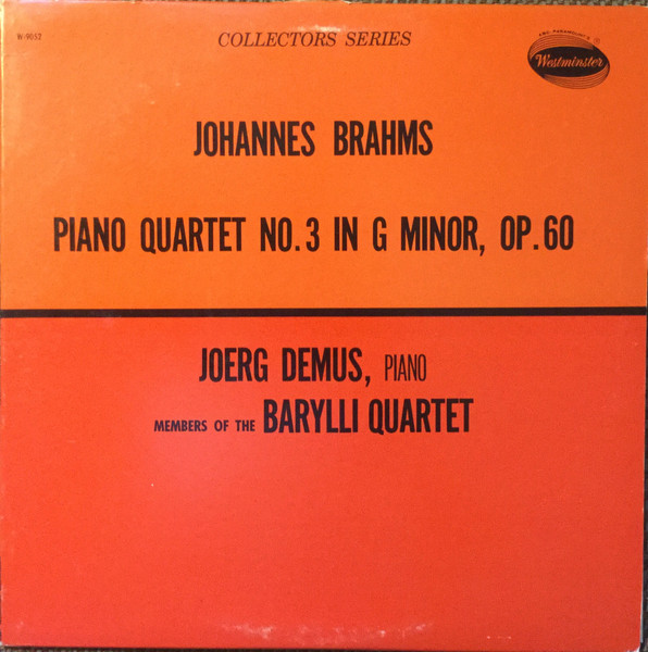 Piano Quartet No. 3 In G Minor, Op. 60