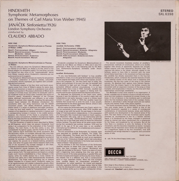 Symphonic Metamorphoses On Themes Of Weber / Sinfonietta