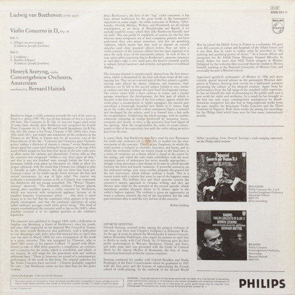 Violin Concerto In D, Op. 61