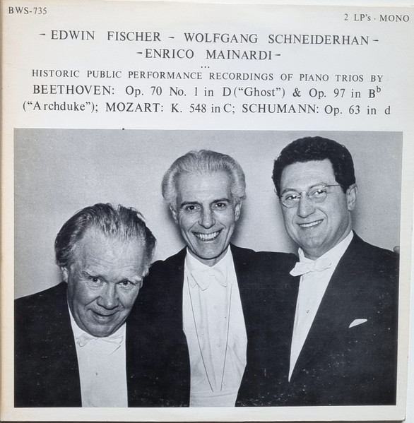 Historic Public Performance Recordings of Piano Trios by Beethoven, Mozart & Schumann