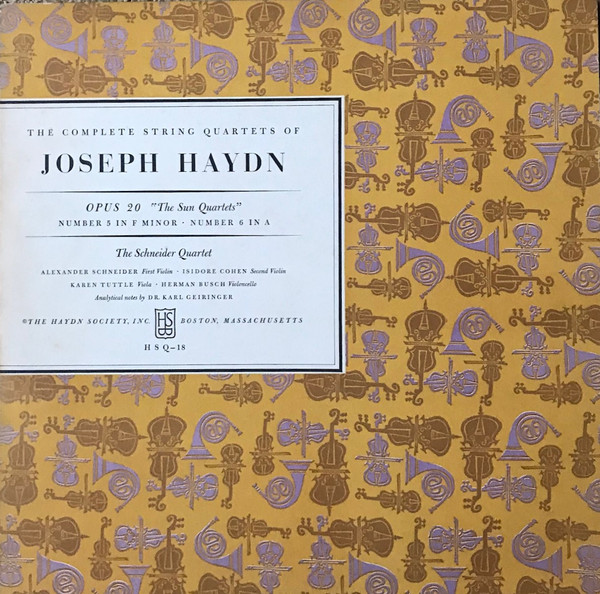Opus 20 "The Sun Quartets" (Number 5 In F Minor / Number 6 In A)