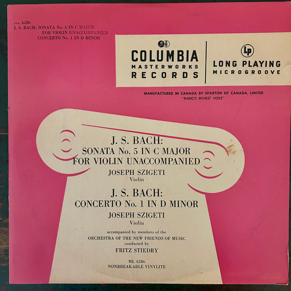 Sonata No. 5 In C Major For Violin Unaccompanied/Concerto No. 1 In D Minor