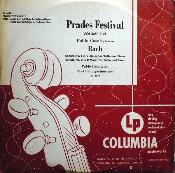 Prades Festival Vol. 5, Bach Sonata No. 1 And No. 2 For Cello And Piano