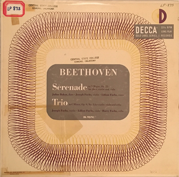 Serenade In D Major, Op. 25 For Flute, Violin And Viola / Trio In C Minor, Op. 9, No. 3 For Violin, Viola And Cello