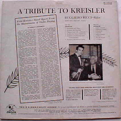 A Tribute To Kreisler