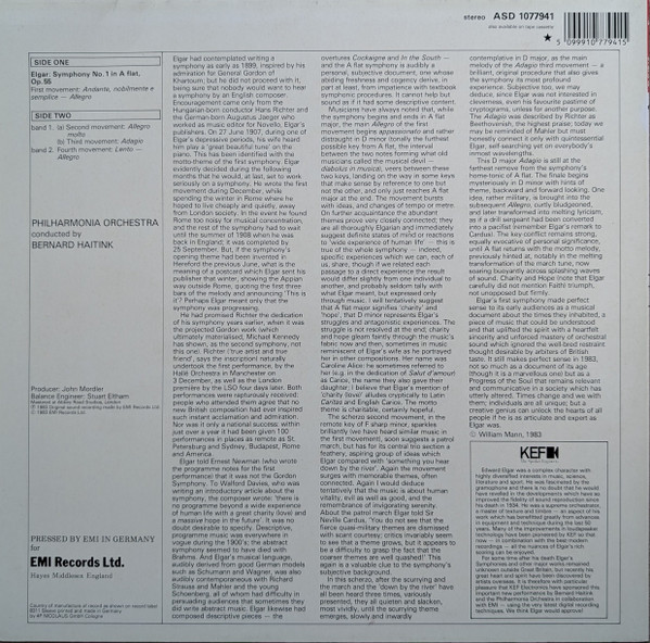 Elgar Symphony No. 1 In A Flat