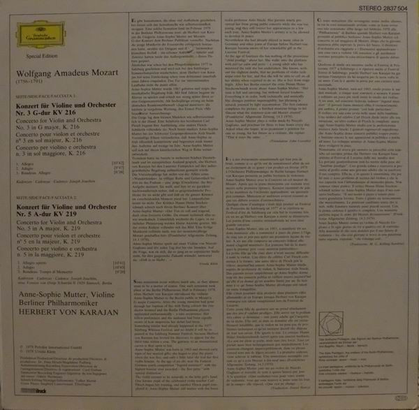 Violinkonzerte &middot; Violin Concertos No.3 G-dur KV 216 &middot; No.5 A-dur KV 219