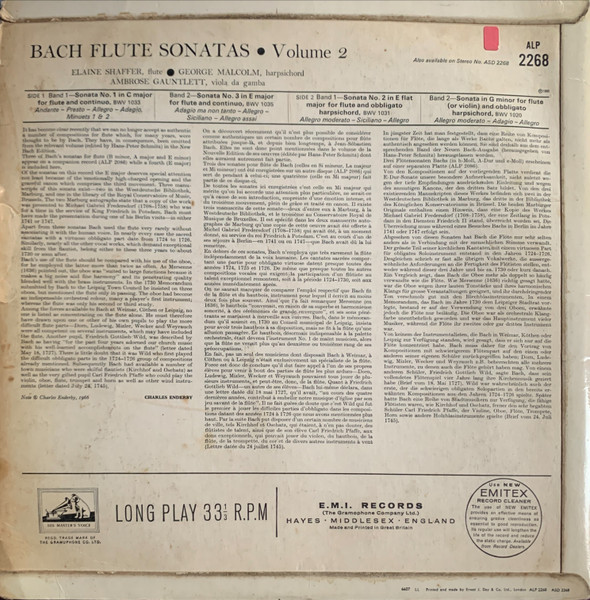 Bach Flute Sonatas Volume 2