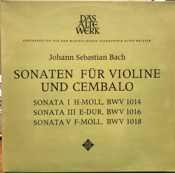 Sonaten F&uuml;r Violine Und Cembalo  Vol. 1