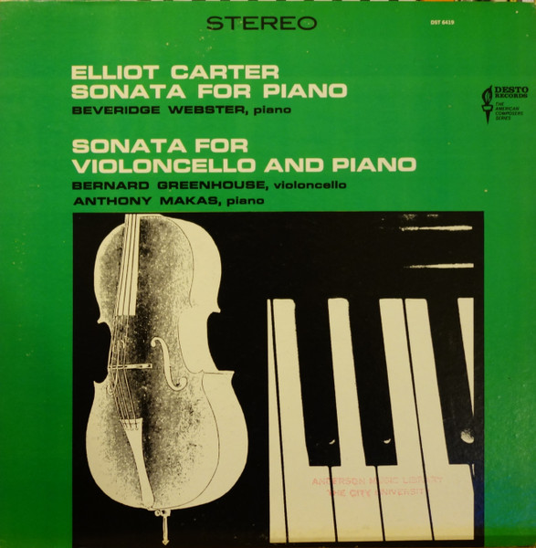 Sonata For Piano/Sonata For Violoncello And Piano