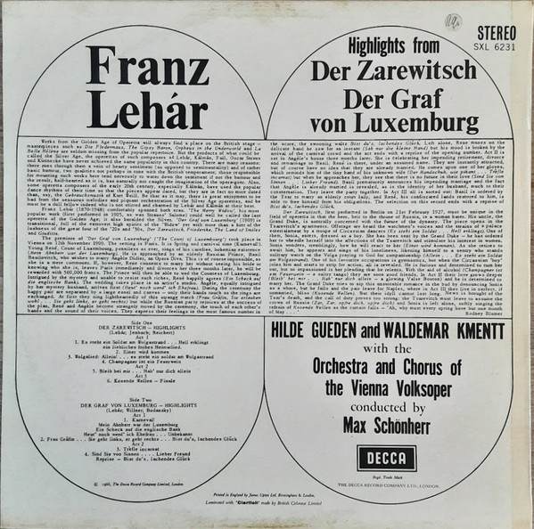 Highlights From Der Graf Von Luxemburg / Der Zarewitsch