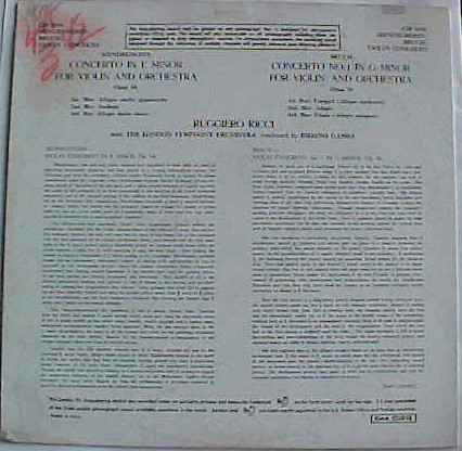 Pierino Gamba - Mendelssohn & Bruch Violin Concertos