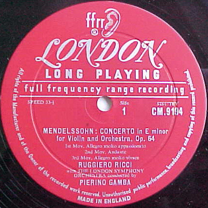 Pierino Gamba - Mendelssohn & Bruch Violin Concertos