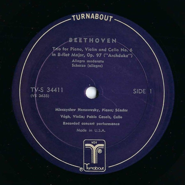 Trio For Piano, Violin, And Cello No. 6 In B Flat Major Op. 97 "Archduke"