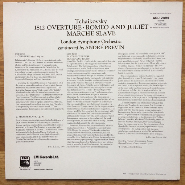1812 Overture, Romeo and Juliet, Marche Slave.