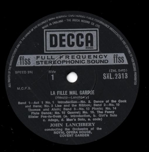 La Fille Mal Gard&eacute;e - Excerpts