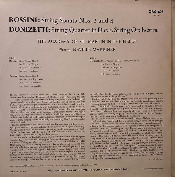 String Sonatas Nos. 2 & 4 / String Quartet In D Arr. String Orchestra