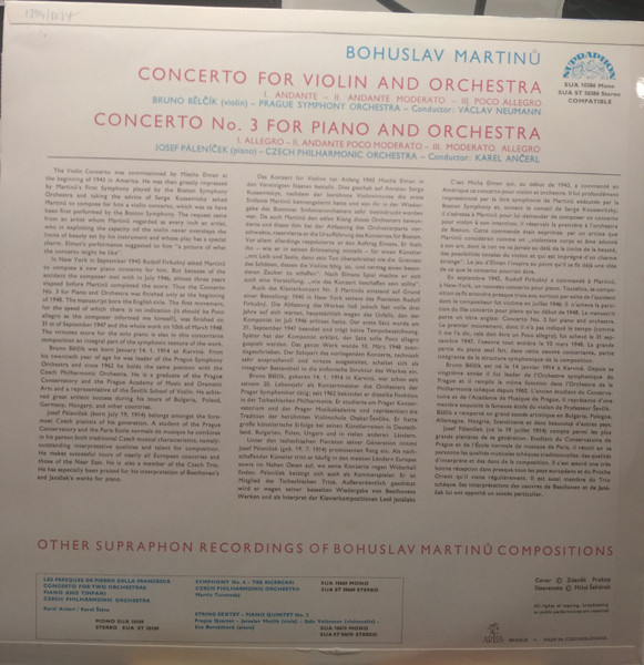 Concerto For Violin And Orchestra / Concerto For Piano And Orchestra