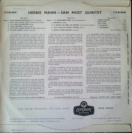 The Herbie Mann - Sam Most Quintet