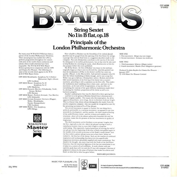 String Sextet No. 1 In B Flat, Op. 18