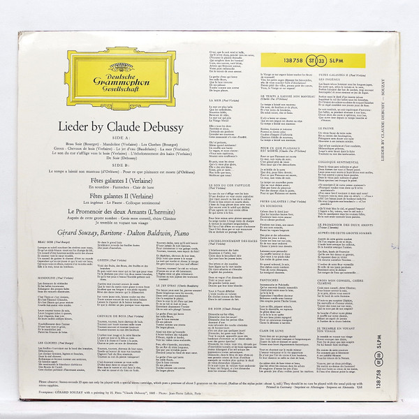 Gerard Souzay, Baritone Sings Lieder By Claude Debussy