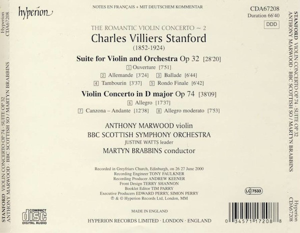 Violin Concerto In D, Op. 74 / Suite For Violin And Orchestra, Op. 32