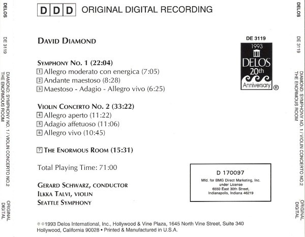 Symphony No. 1 / Violin Concerto No. 2 / The Enormous Room (Vol. III)