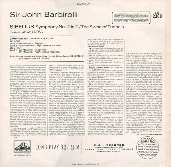 Sibelius Symphony No. 2 In D / The Swan Of Tuonela