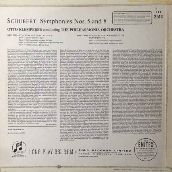 "Unfinished" Symphony; Symphony No. 5 In B Flat Major