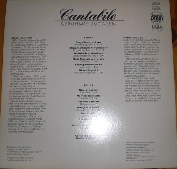 Cantabile - Ber&uuml;hmte Zugaben
