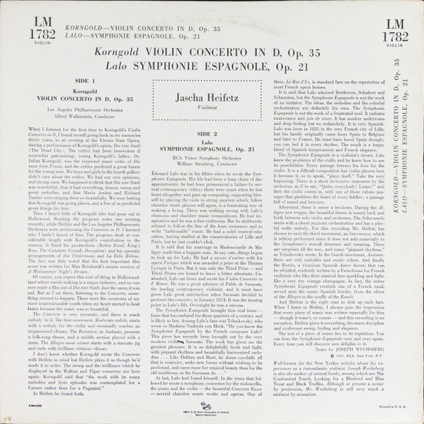 Violin Concerto In D, Op. 35 / Symphonie Espagnole, Op. 21