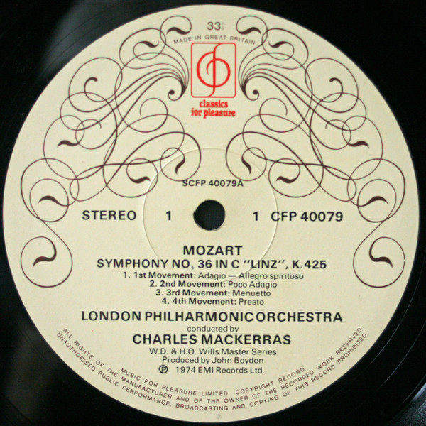 Symphony No 36 In C Major "Linz" / Symphony No 38 In D Major "Prague"