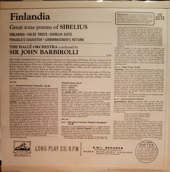 Finlandia &middot;&nbsp;Karelia Suite &middot; Valse Triste, etc.