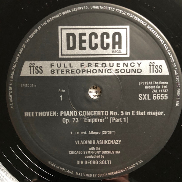 Piano Concerto No.5 "Empero" / Egmont Overture