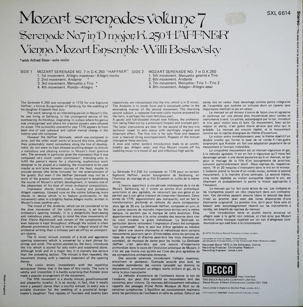 Serenades Volume 7, Serenade No.7 In D Major, K.250 "Haffner"