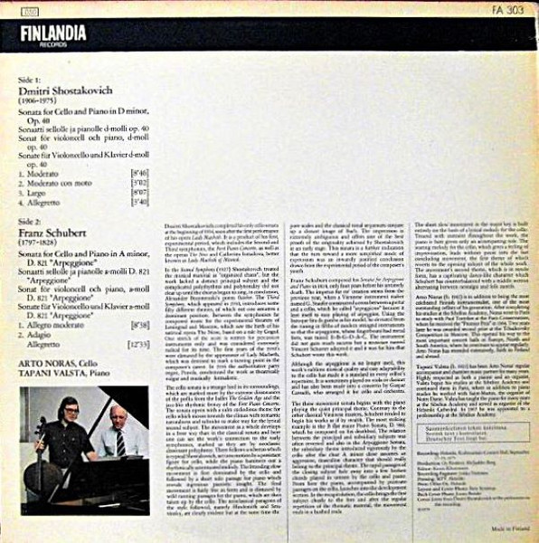Sonata For Cello And Piano / Sonata For Cello And Piano &rdquo;Arpeggione&rdquo;