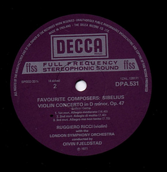 Finlandia - Swan Of Tuonela - Vase Triste - Symphony No.2 - Karelia Suite - Violin Concerto