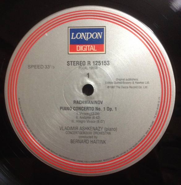 Piano Concerto No. 1 / Rhapsody On A Theme Of Paganini