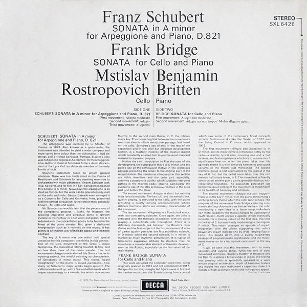 Sonata For Arpeggione And Piano / Sonata For Cello And Piano