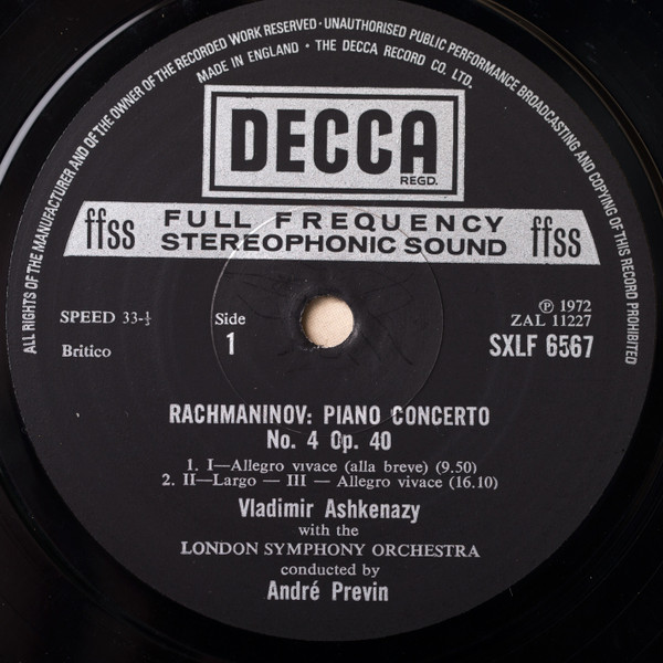 The Four Piano Concertos, Rhapsody On A Theme Of Paganini